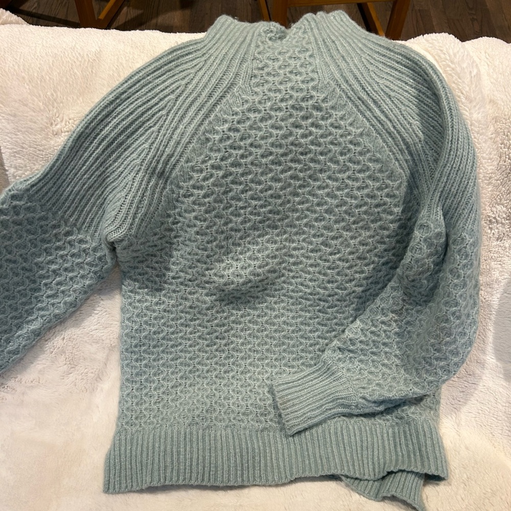 Anthropologie Knit Honeycomb Mint Sweater